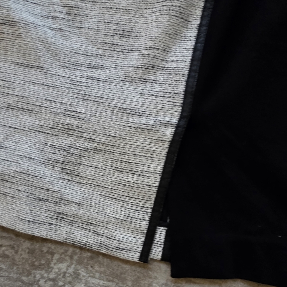 LAFAYETTE 148 New York Skirt Faux Leather Trim Black Slit Straight 14 - Picture 8 of 10